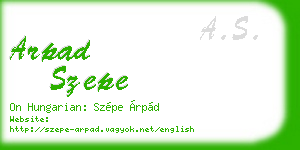 arpad szepe business card